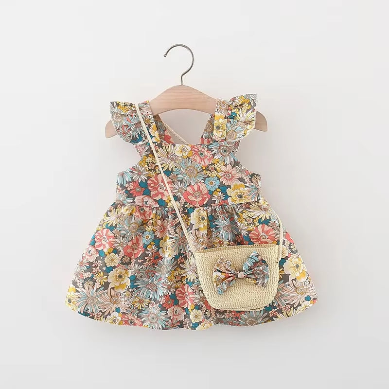 BloomBelle – Summer Ruffle Dress & Bag Set for Little Girls – Tatjana's Baby Fashion
