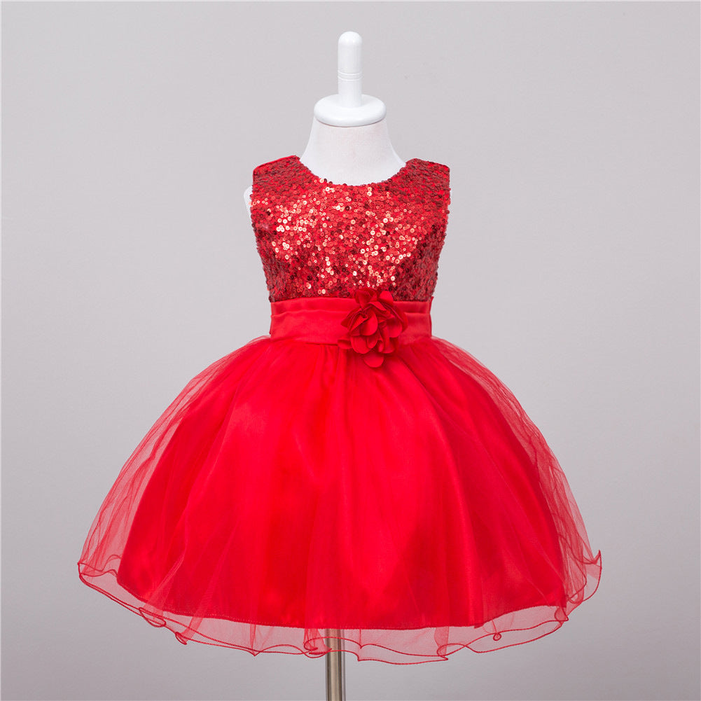 Baby Sequin Flower Girl Princess Dress