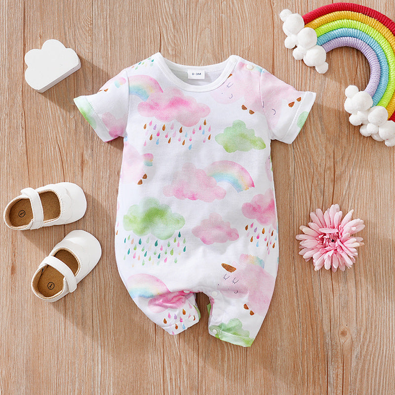 Rainbow Cloud Baby Romper|Soft & Breathable Outfit