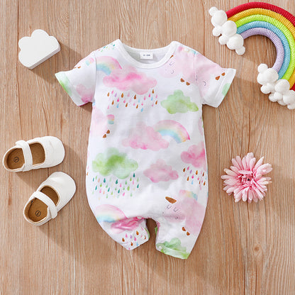 Rainbow Cloud Baby Romper|Soft & Breathable Outfit
