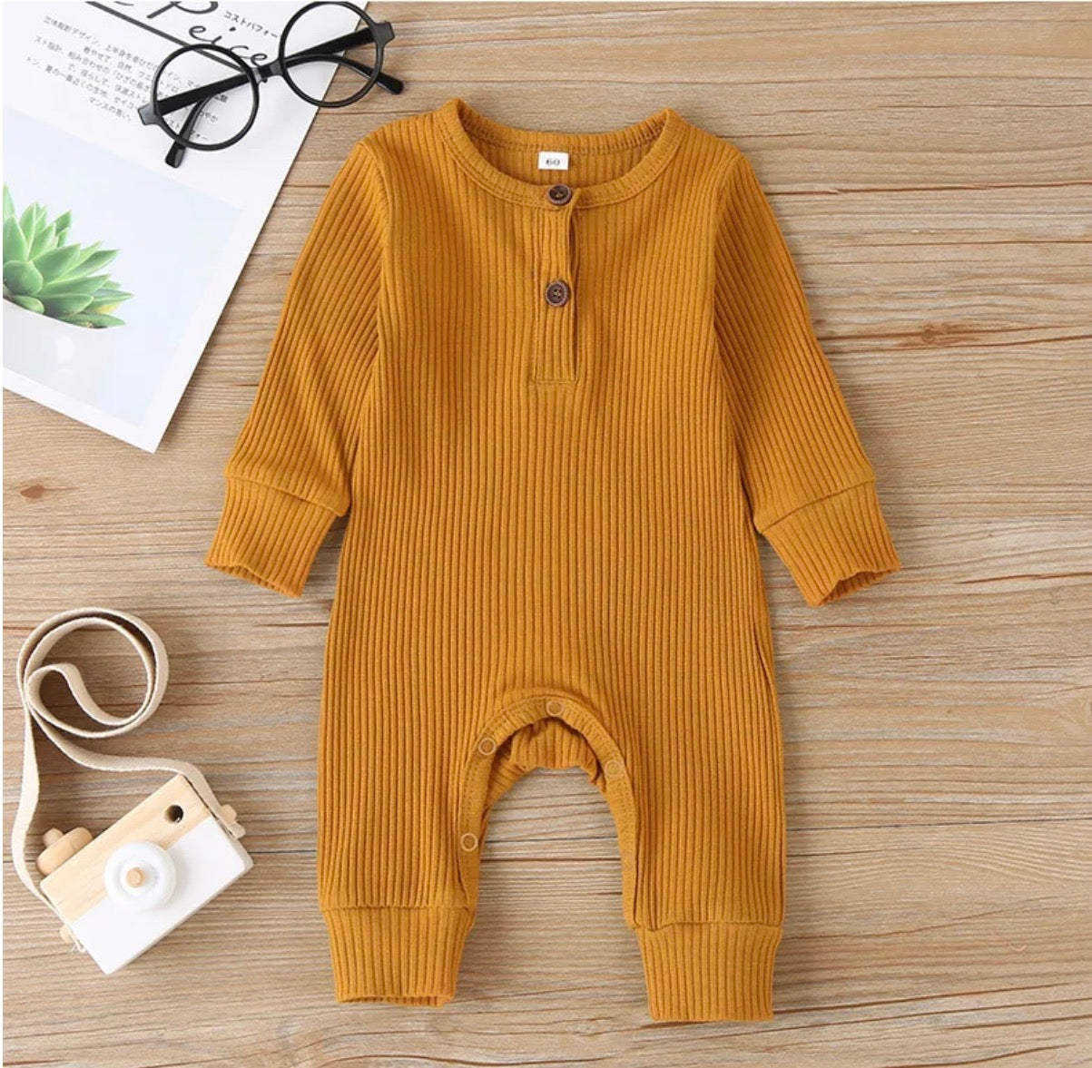 CozyNest – Autumn Cotton Romper for Newborns
