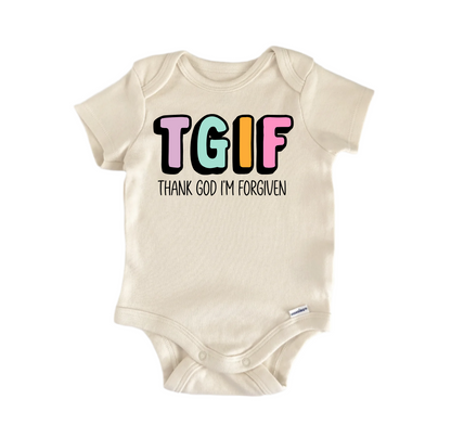 Tgif Forgiven Jesus Religious God Christian -  Baby Boy Girl Clothes