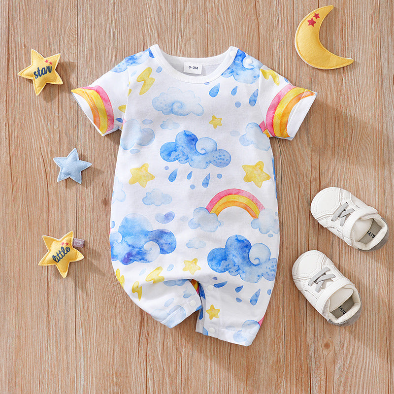 Rainbow Cloud Baby Romper|Soft & Breathable Outfit